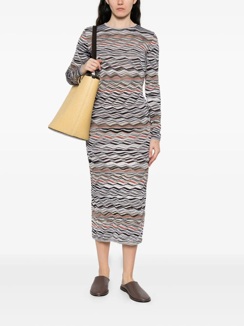 Missoni Jurk met zigzagpatroon - Bruin