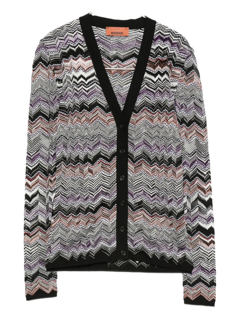 Missoni Chevron-knit Cardigan In Black