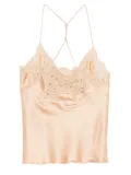 Ermanno Scervino lace-trimmed silk top - Neutrals