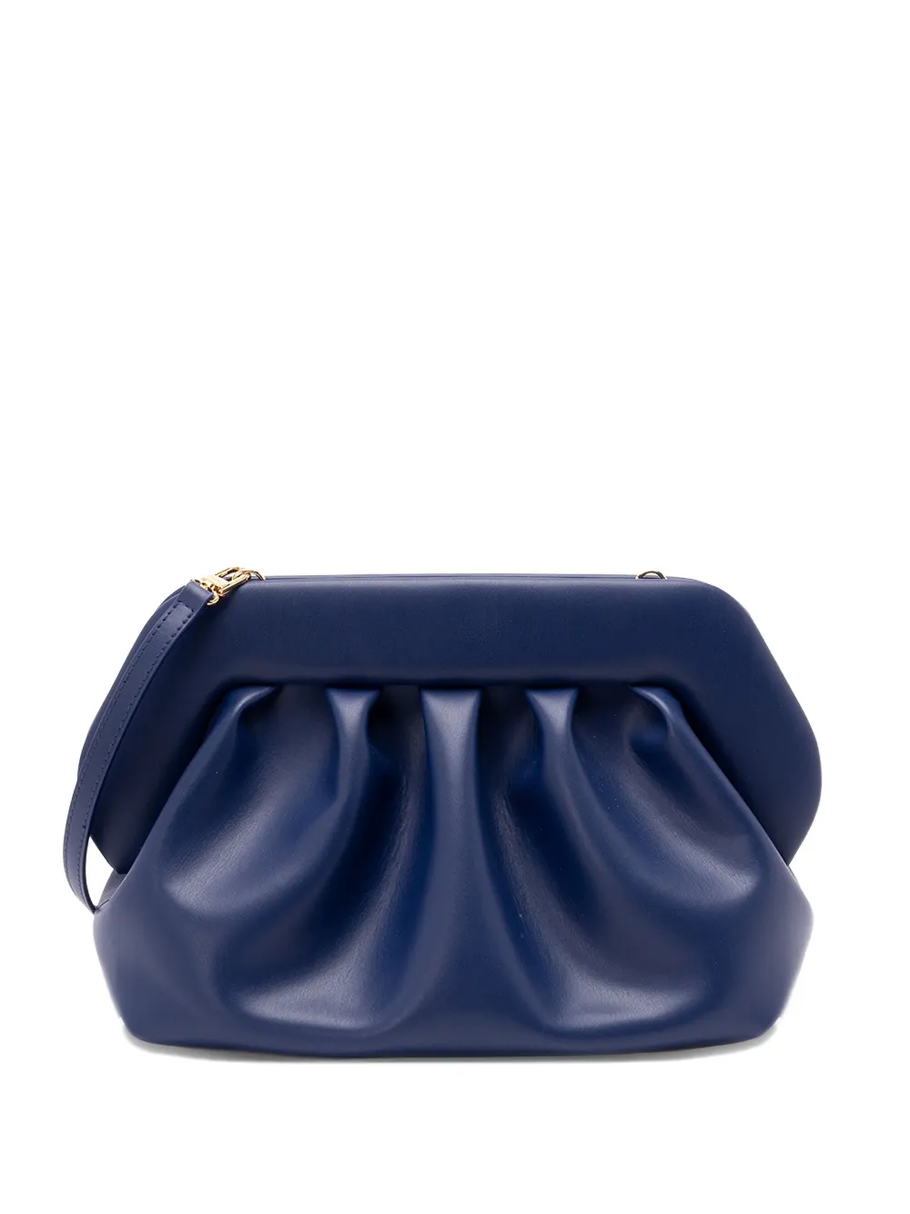 Themoirè pleated-frame clutch bag Blauw