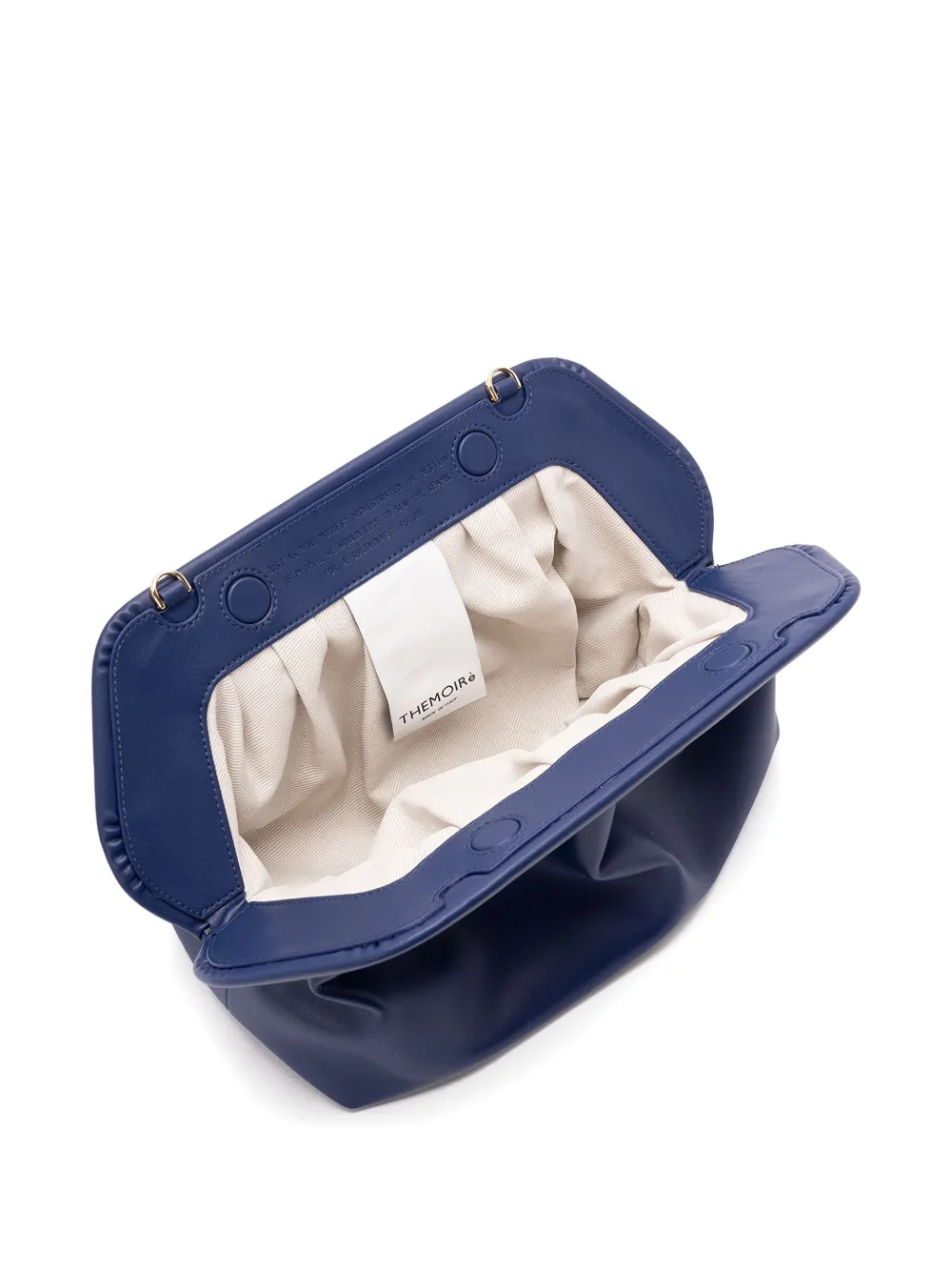 Themoirè Clutch met geplooid frame Blauw