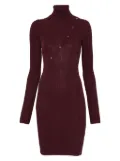 Patrizia Pepe ribbed turtleneck mini dress - Red