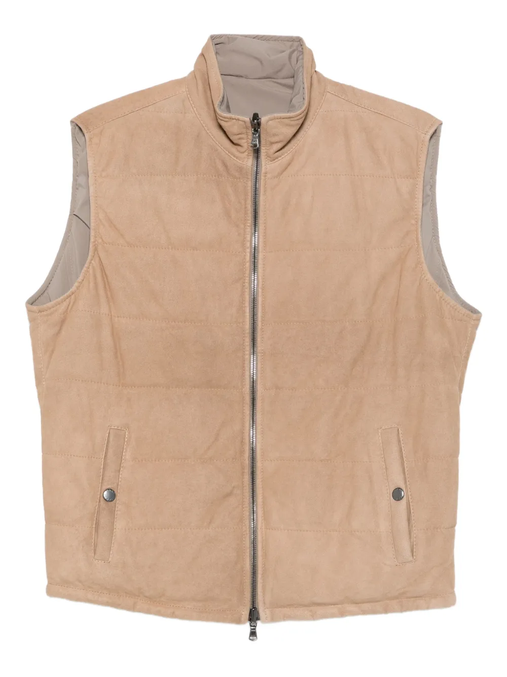 Barba quilted suede gilet | Neutrals | Image 1