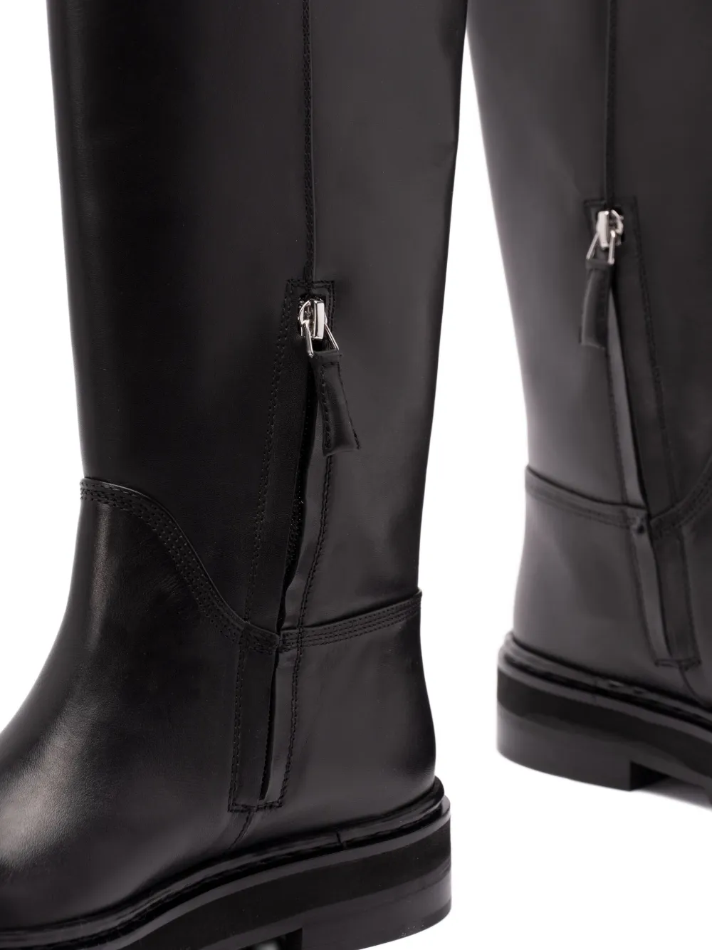 Patrizia Pepe 50 mm kniehoge laarzen met ritsdetail Zwart