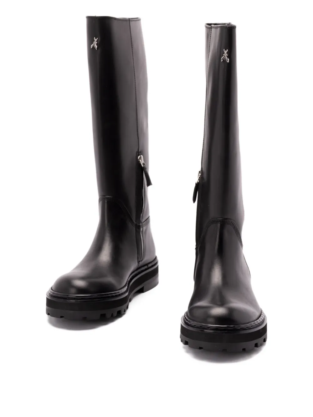 Patrizia Pepe 50 mm kniehoge laarzen met ritsdetail Zwart