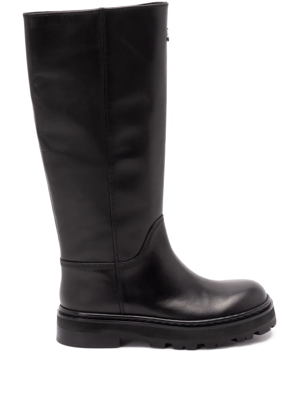 Patrizia Pepe 50 mm kniehoge laarzen met ritsdetail Zwart