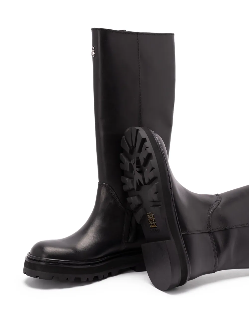 Patrizia Pepe 50 mm kniehoge laarzen met ritsdetail Zwart