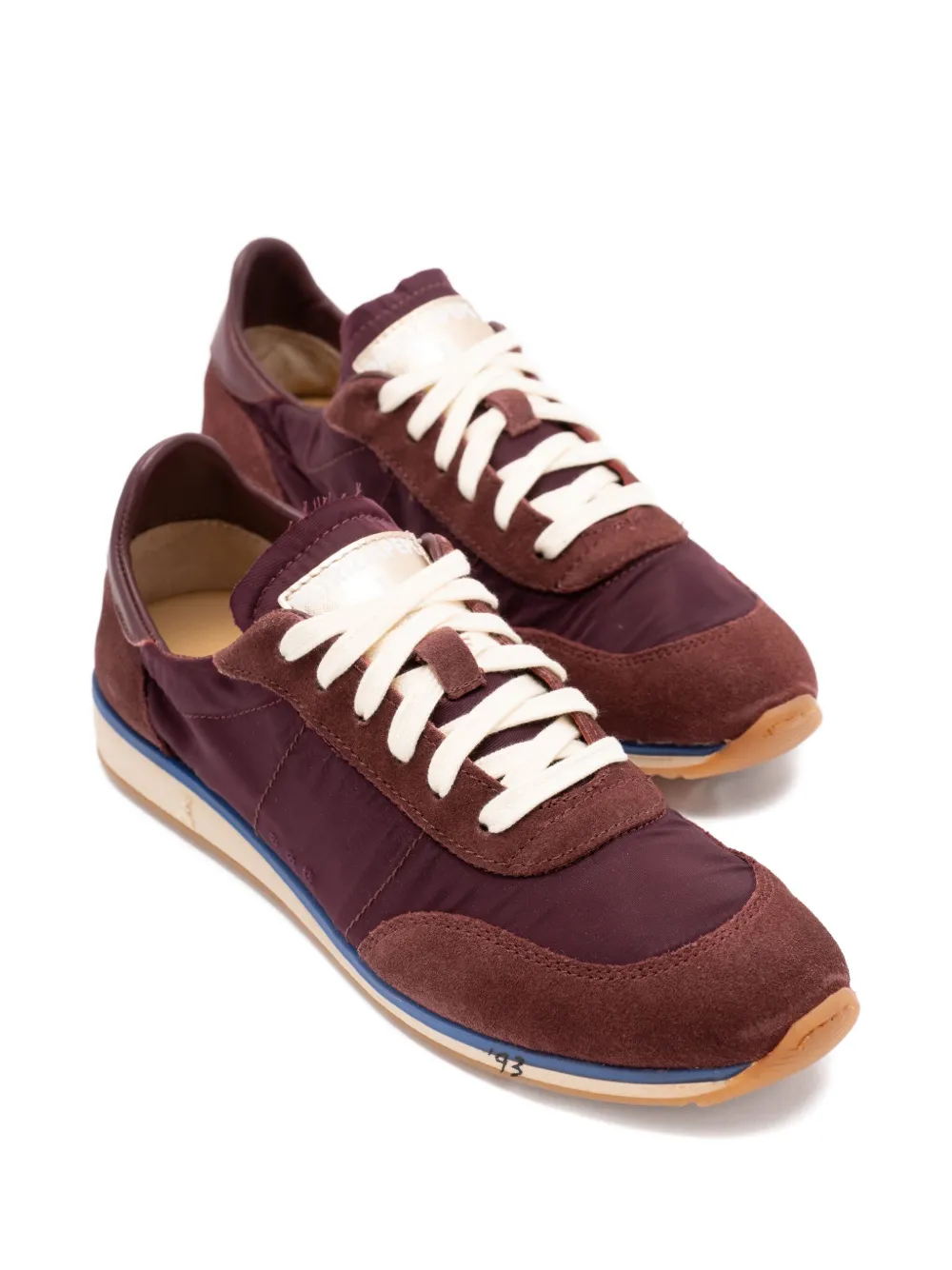 Patrizia Pepe suede-panels low-top sneakers Brown