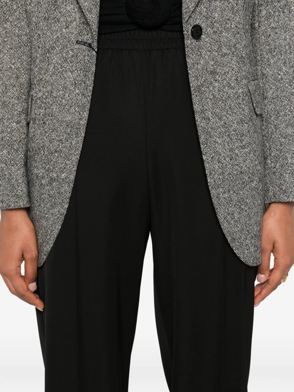 Dolce & Gabbana Straight-leg High Waist Trousers With Wide Leg In Black