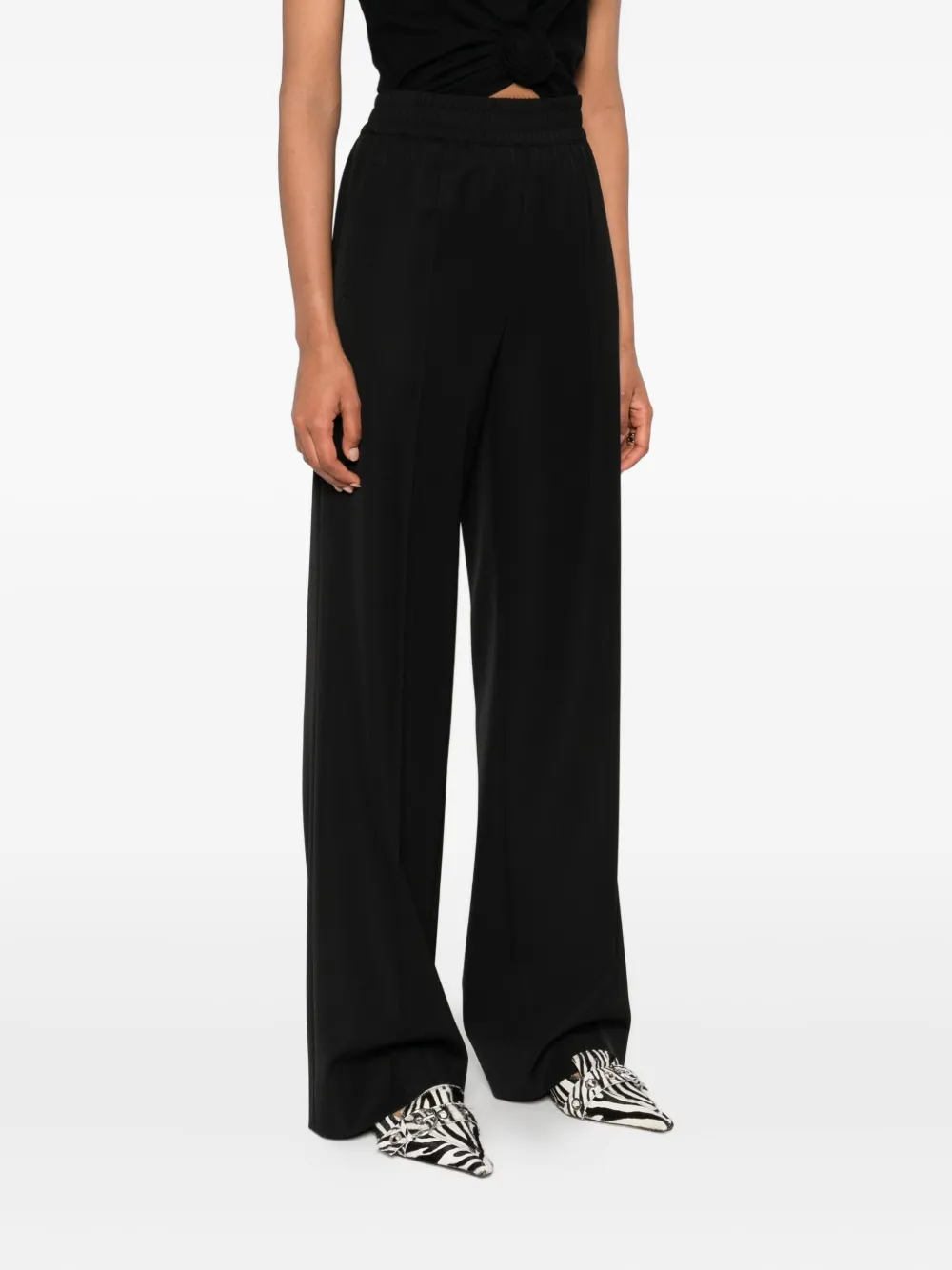 Dolce & Gabbana Straight-leg High Waist Trousers With Wide Leg In Black