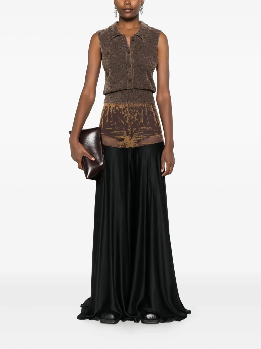 Diesel O-Garcia flared maxi skirt - Zwart