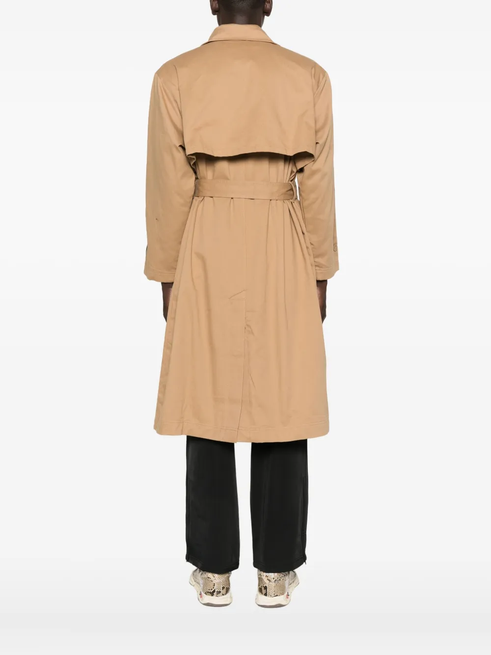 adidas Trenchcoat met ceintuur en drie strepen Bruin