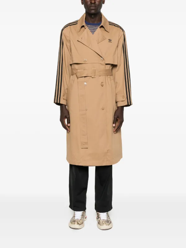 Adidas スリーストライプ トレンチコート | ブラウン | FARFETCH JP