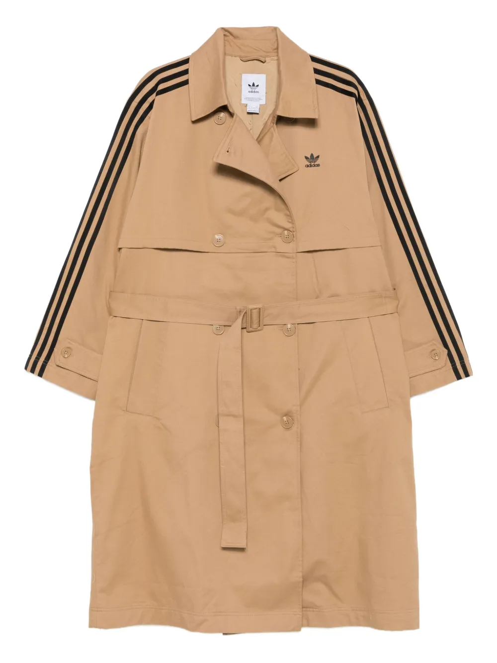 adidas three-stripe belted trench coat | Brown | Image 1