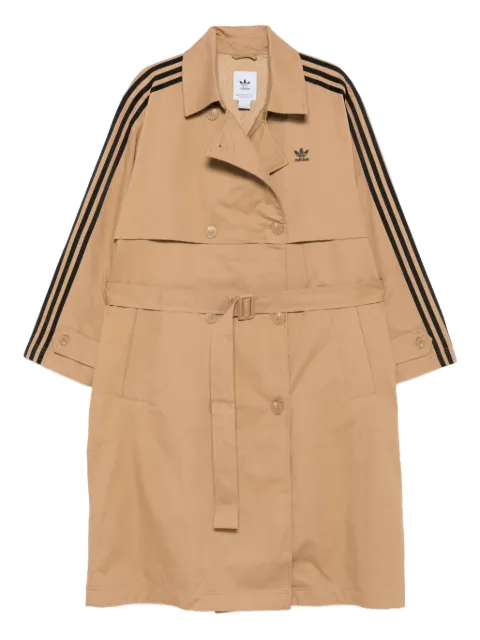 adidas three-stripe belted trench coat