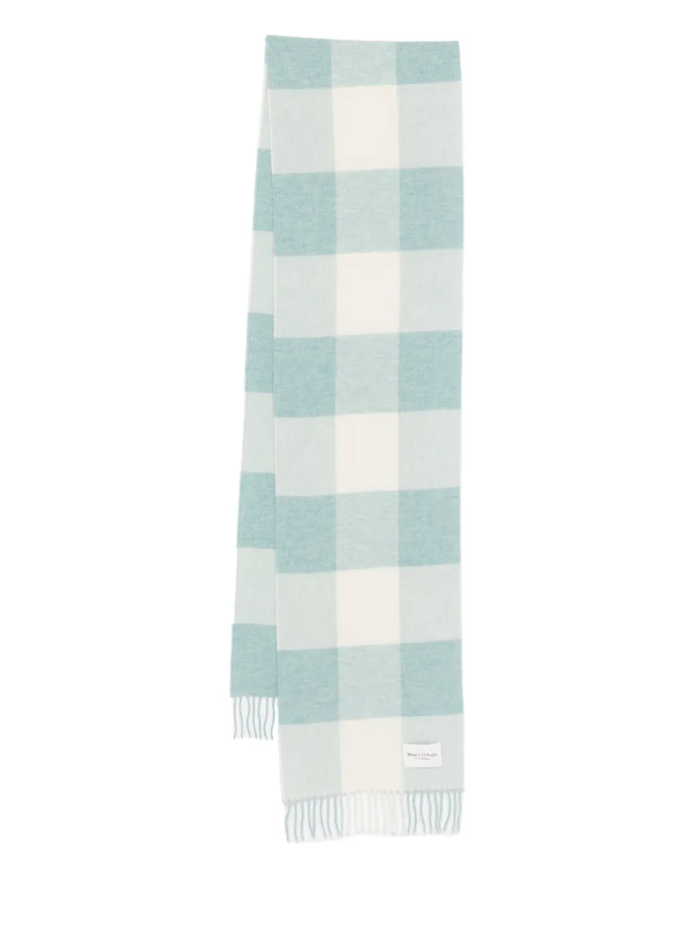 Marc O'Polo check-pattern fringed scarf | Blue | Image 1