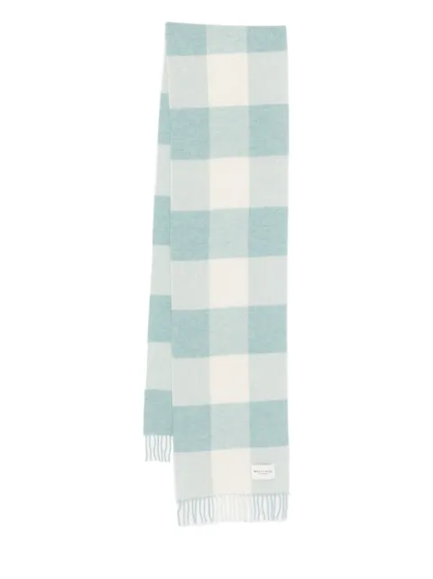 Marc O'Polo check-pattern fringed scarf