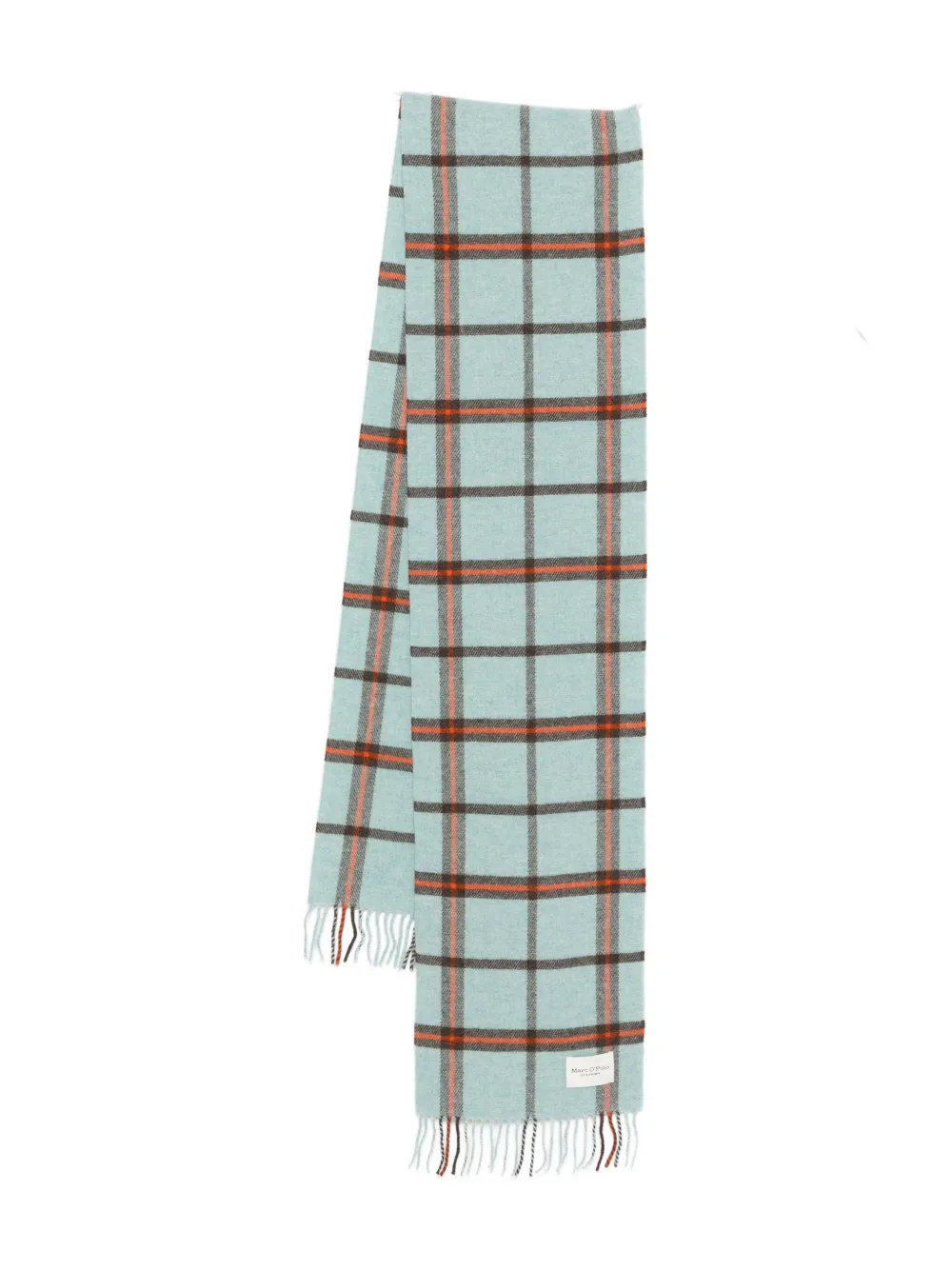 Marc O'Polo check-print fringed scarf | Blue | Image 1