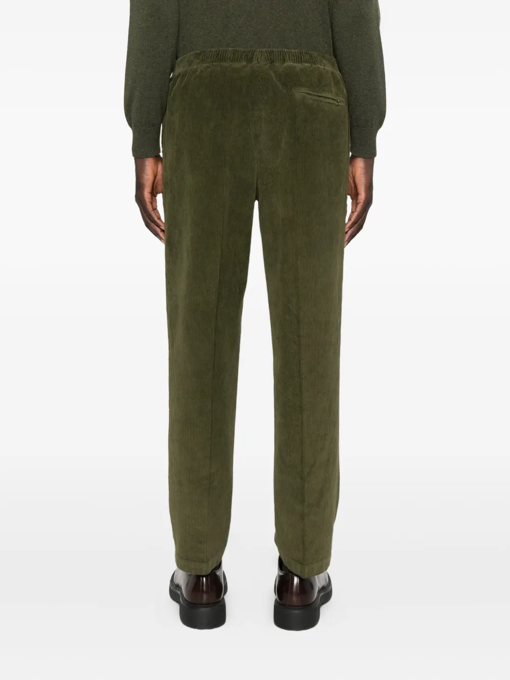 Cellar Door Drawstring Corduroy Trousers In Green