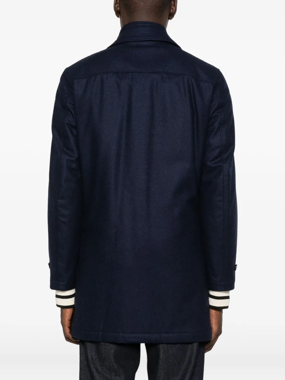 Fay Wollen jas met rits Blauw