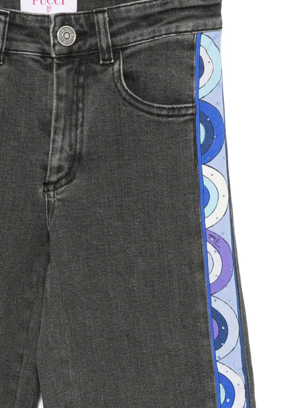 PUCCI Junior side-panel jeans Grijs