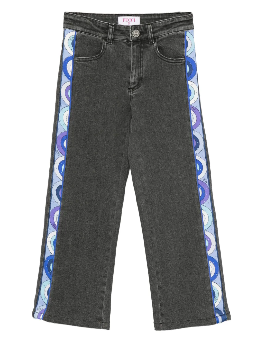 PUCCI Junior side-panel jeans Grijs