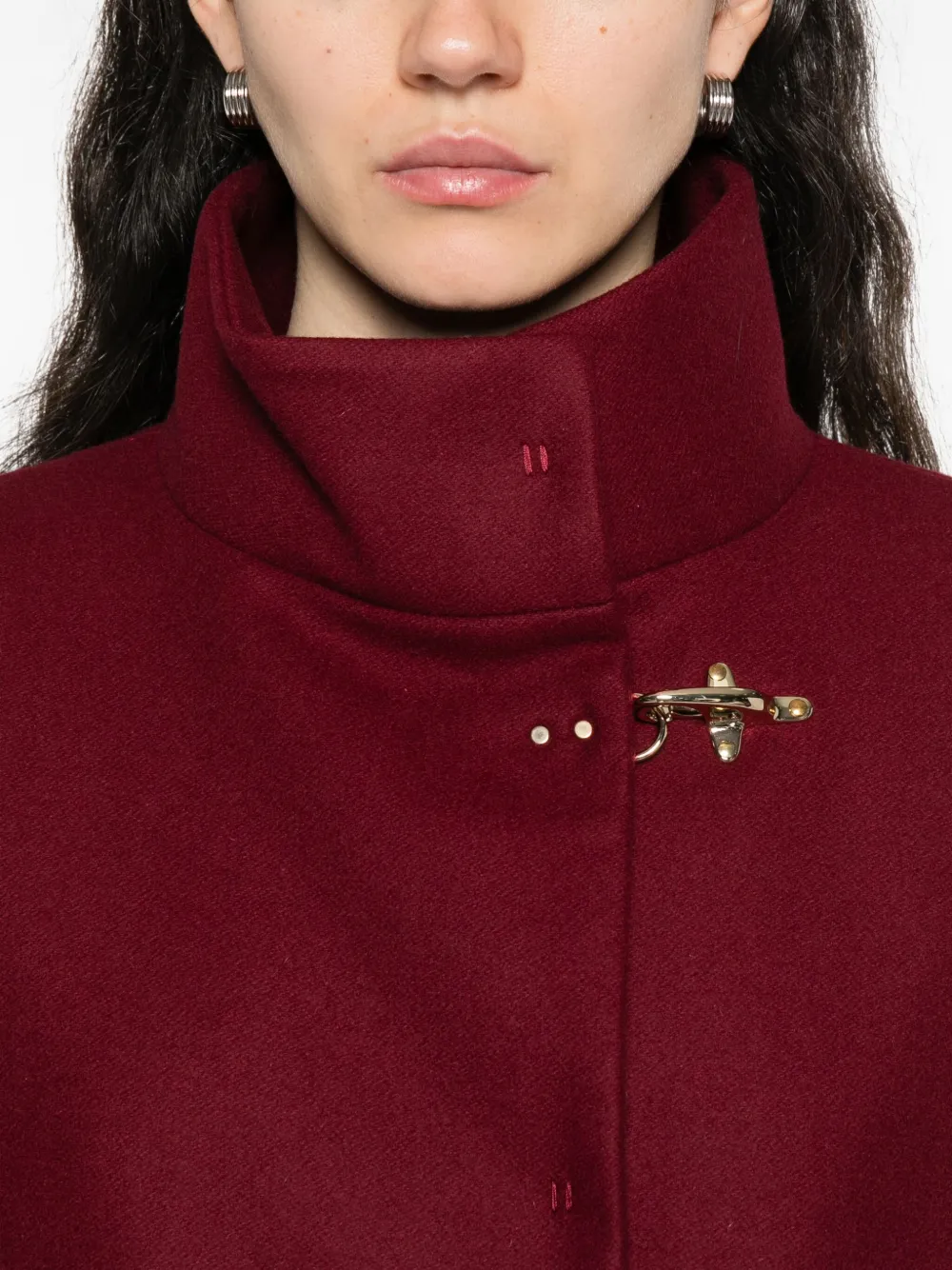 Fay High-neck Clasp Jacket In Red