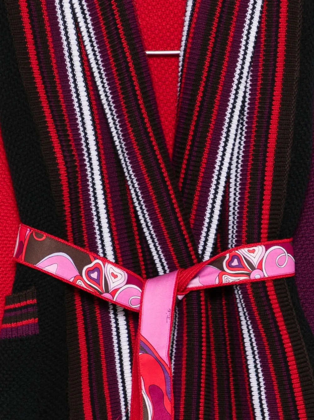 PUCCI Junior striped panelled cardigan Rood