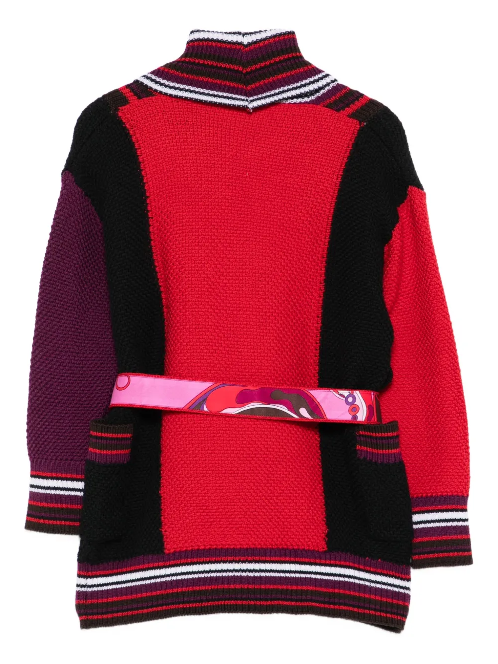 PUCCI Junior striped panelled cardigan Rood