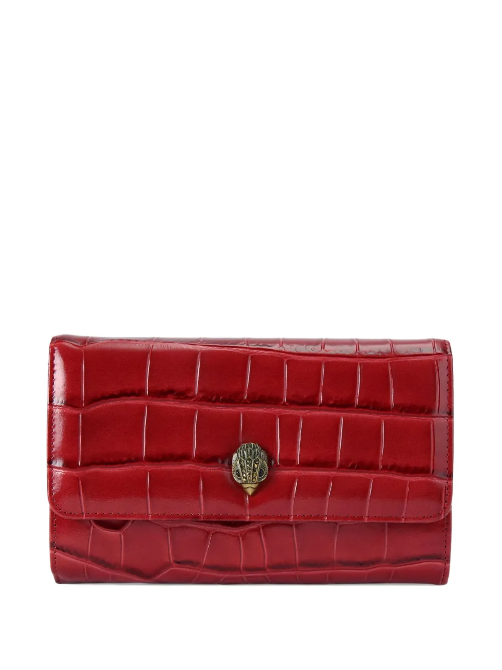 Kurt Geiger Crocodile-effect Chain Wallet In Red