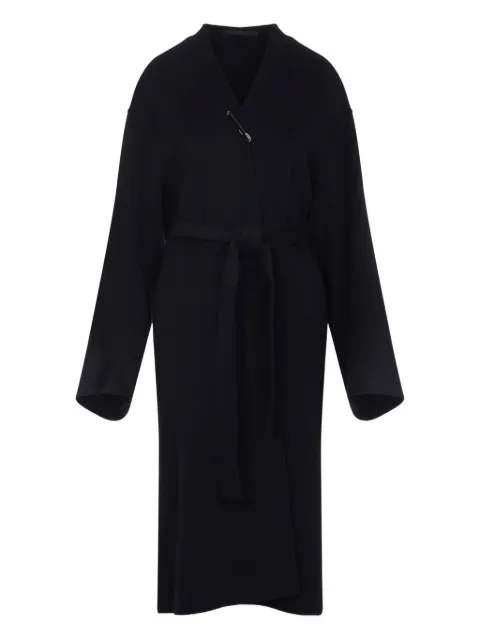 Carven belted brooch-embellished coat