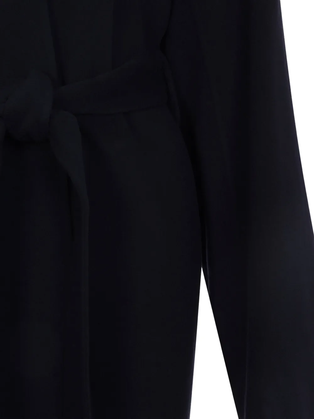 Carven Belted Brooch-embellished Coat In Black