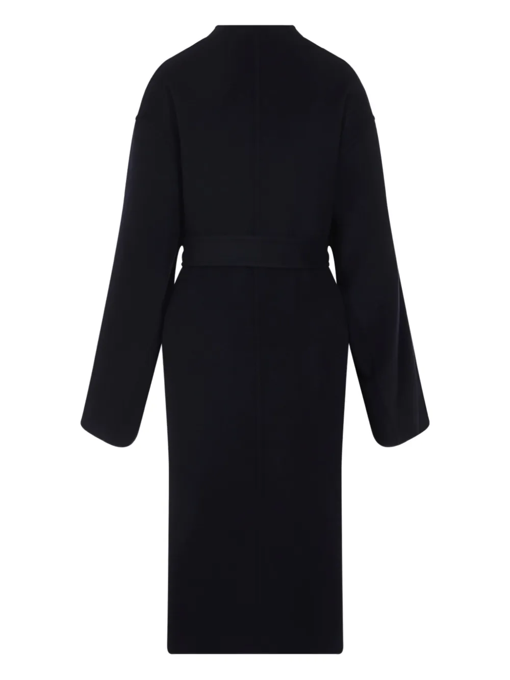 Carven Belted Brooch-embellished Coat In Black