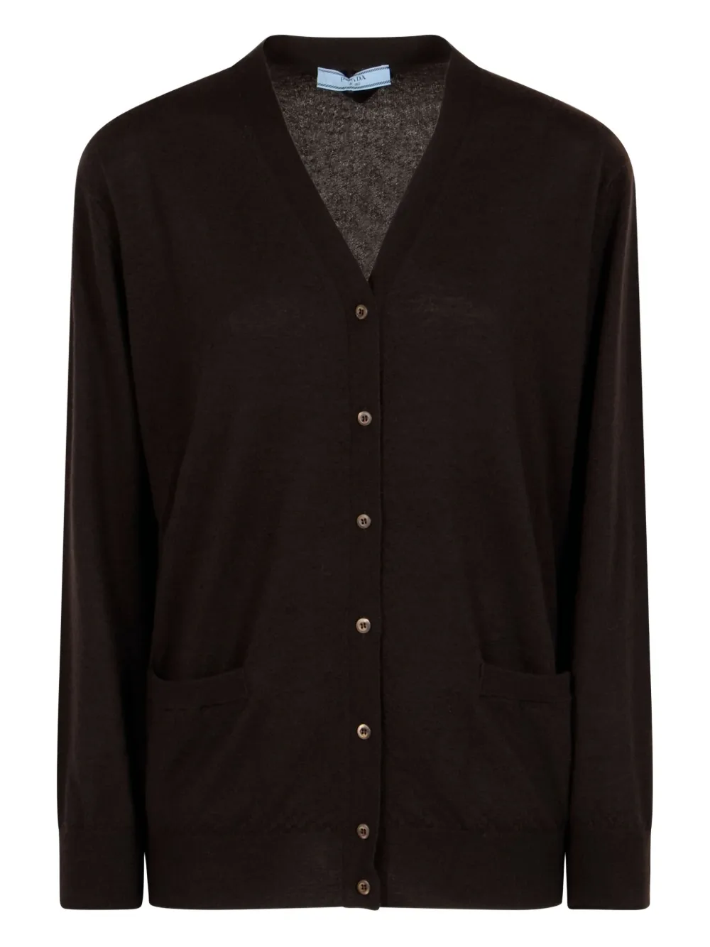 Prada Vest met knopen en V-hals Bruin