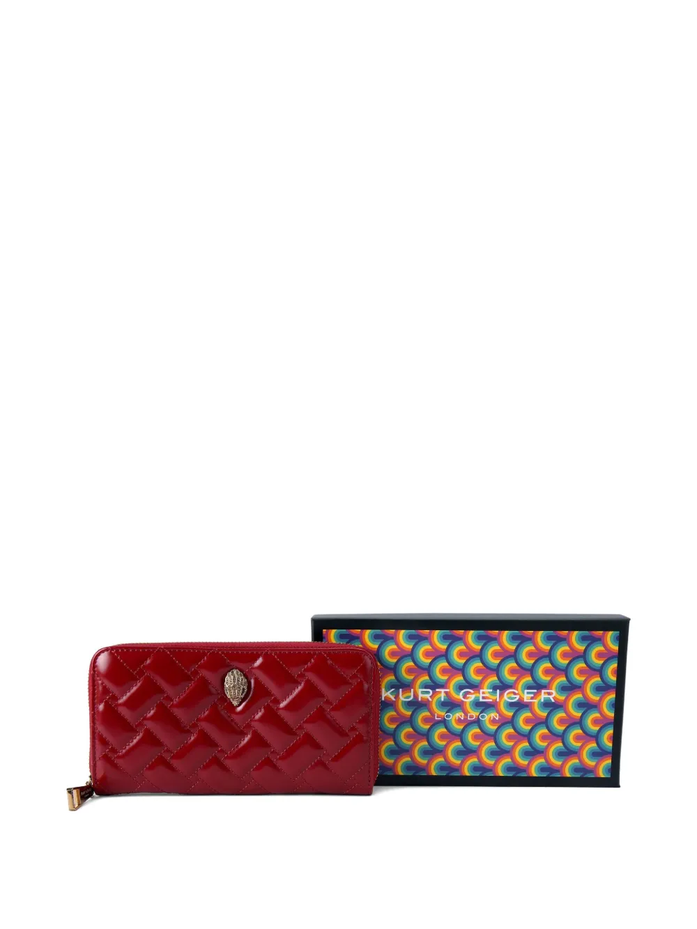 Kurt Geiger London Kensington gewatteerde portemonnee met rits Rood