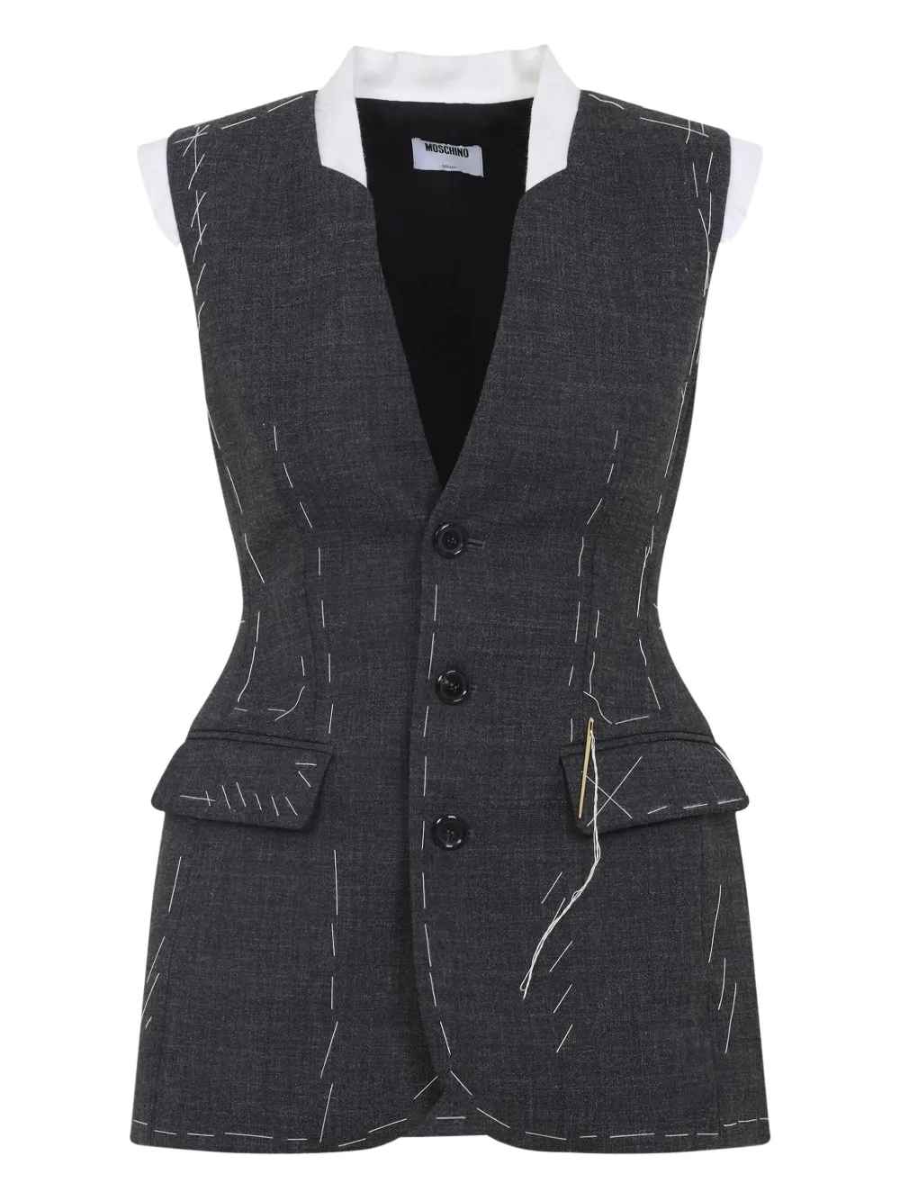Moschino tailored stitching-detail gilet Grijs