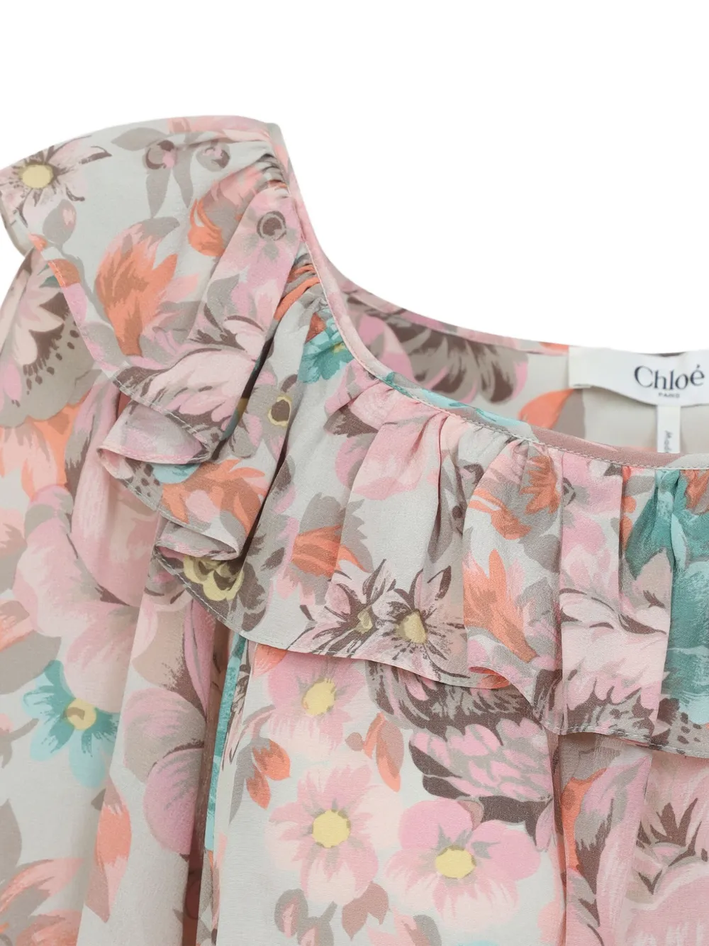 Chloé Mini-jurk met bloemenprint Grijs