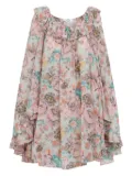 Chloé ruffled floral-print mini dress - Grey