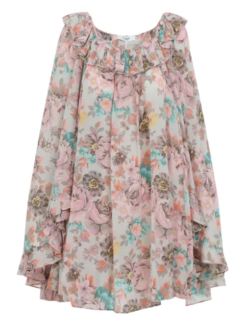 Chloé ruffled floral-print mini dress