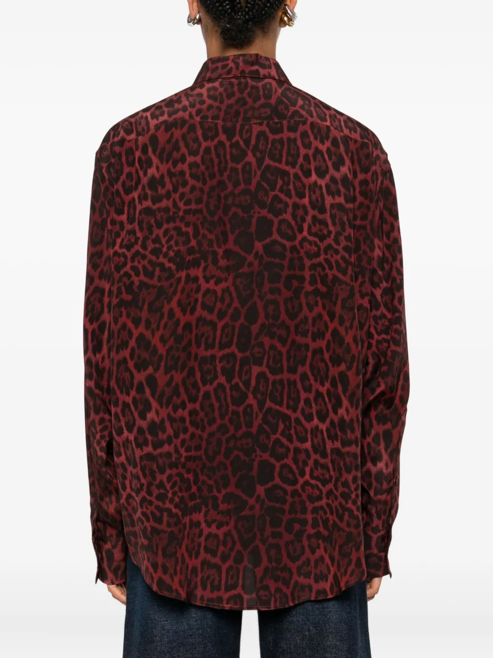 Stella McCartney leopard-print buttoned shirt Rood