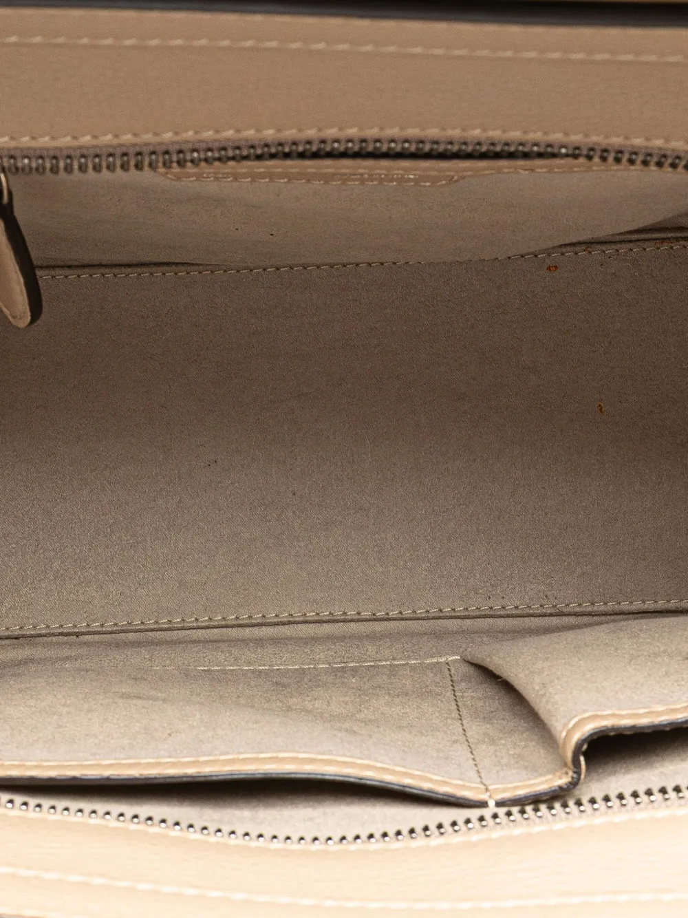 Pre-owned Celine 2013 Micro Leather Luggage Tote Bag In Brown