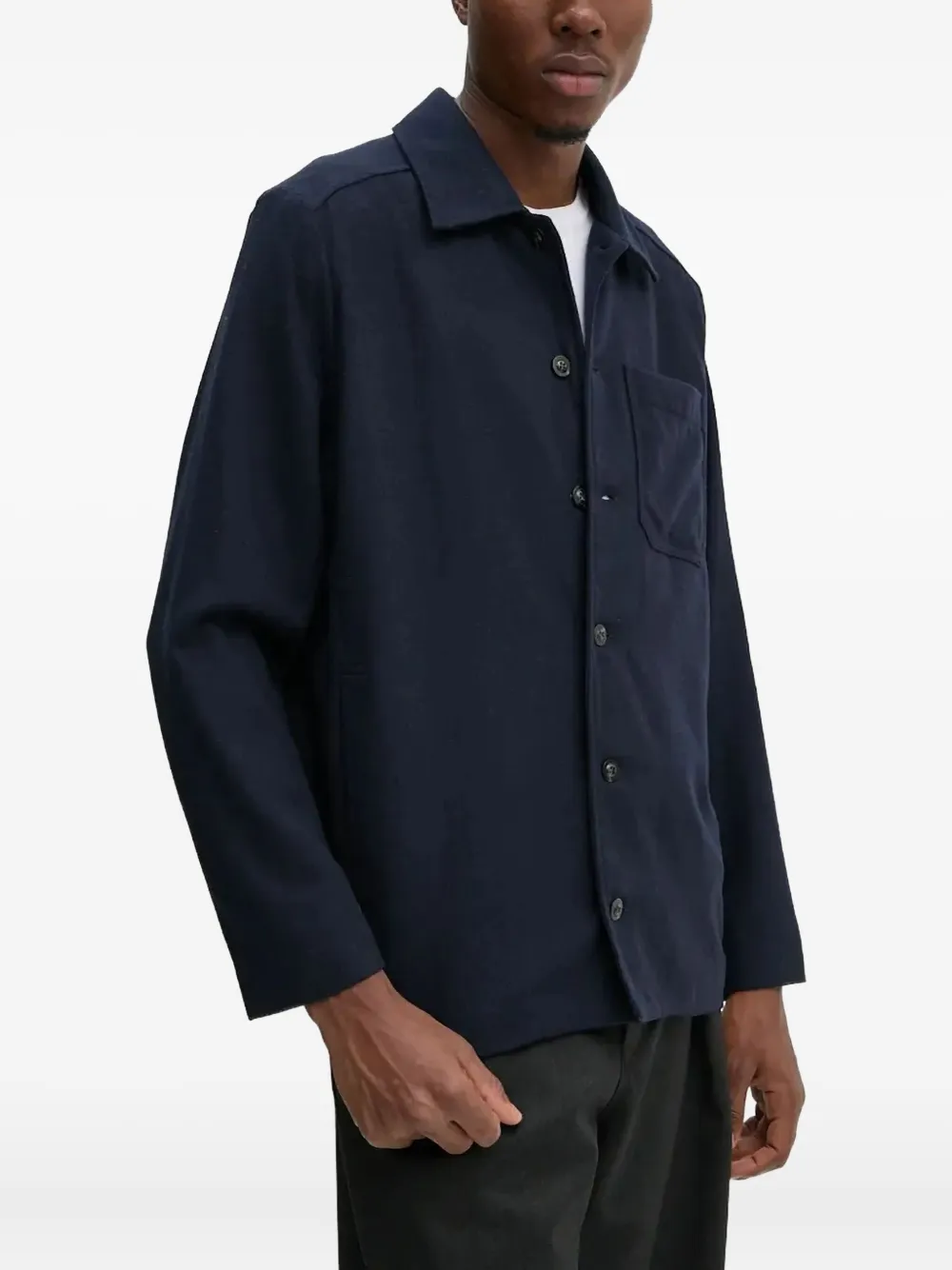 A.P.C. Button-down overhemd met zak Blauw