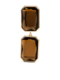 Self-Portrait geometric-cut stone earrings - Gold