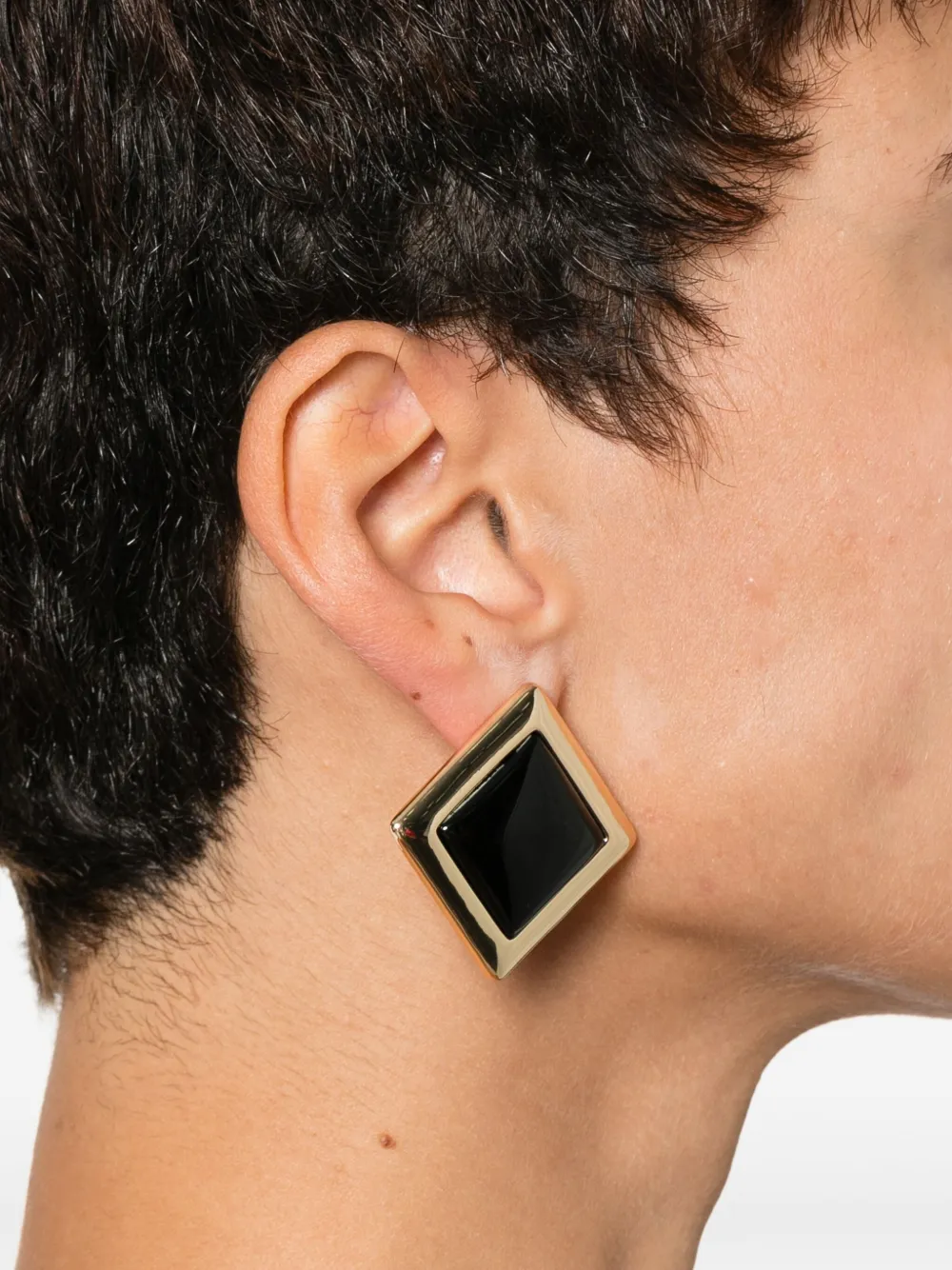 Self-Portrait square earrings - Goud