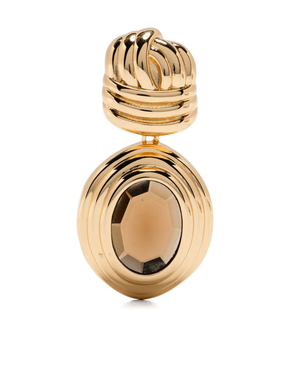 Self-Portrait twisted-detail earrings - Oro