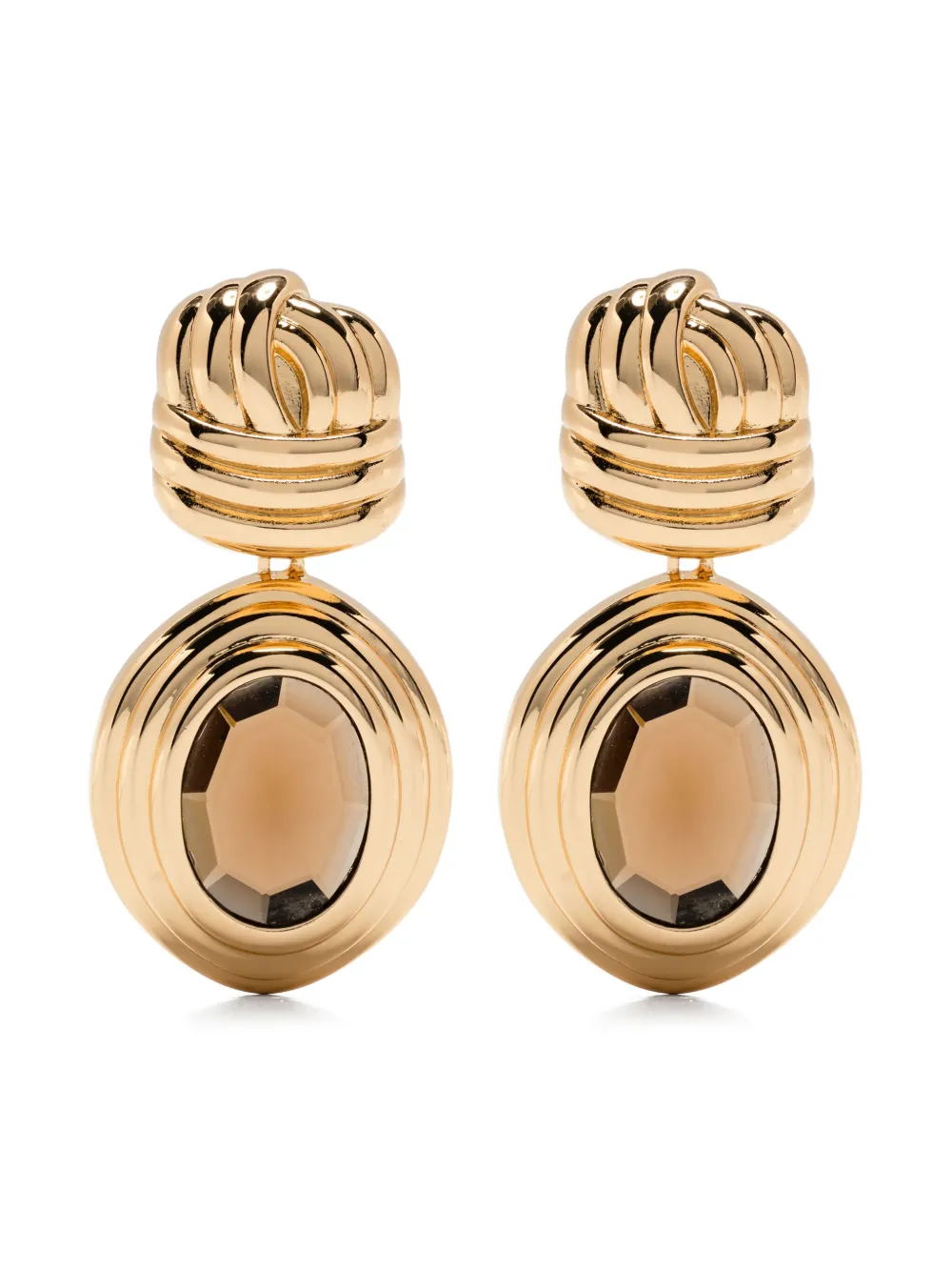 Self-Portrait twisted-detail earrings | Gold | Image 1