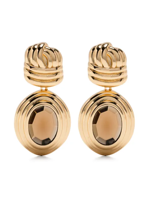 Self-Portrait twisted-detail earrings