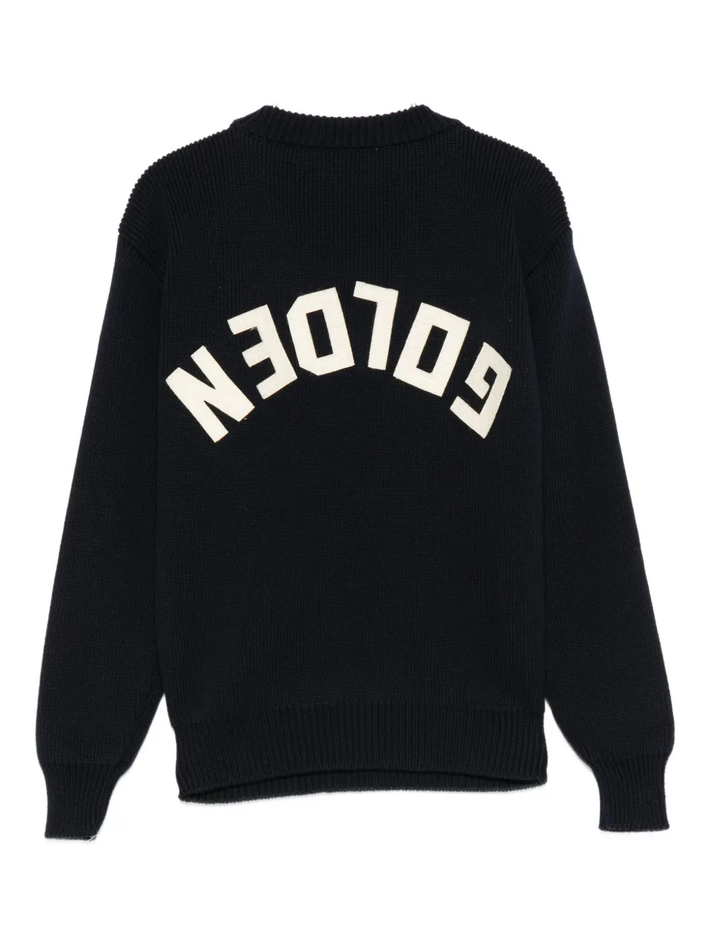 Golden Goose Kids Trui met geribbelde ronde hals Blauw