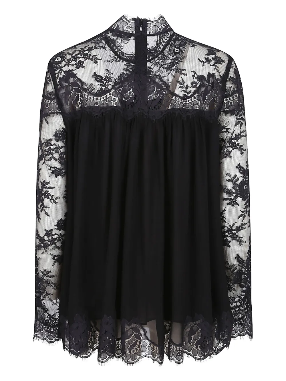 ZIMMERMANN lace-panel high-neck top - Zwart