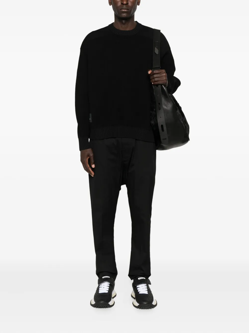 Y-3 Geribbelde sweater met ronde hals - Zwart